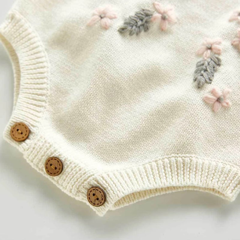 Barboteuse en tricot Fleurs