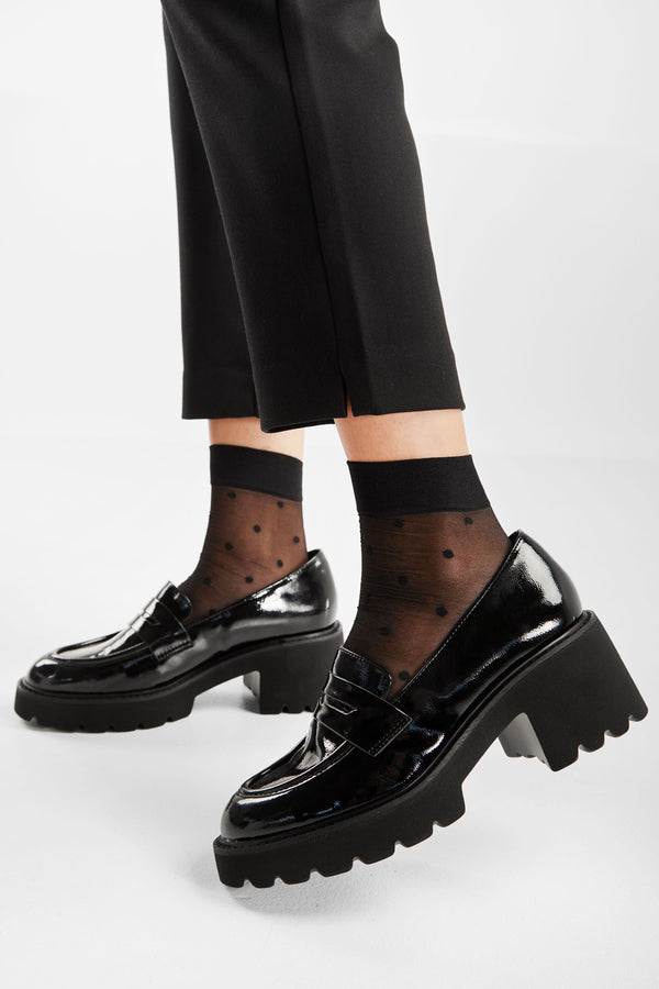 Patent Leather Heeled Loafers