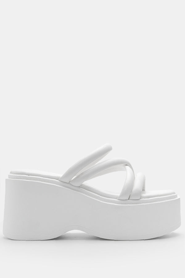 Sandale à plateforme blanche