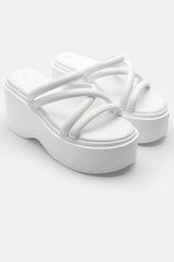 Sandalo con plateau bianco
