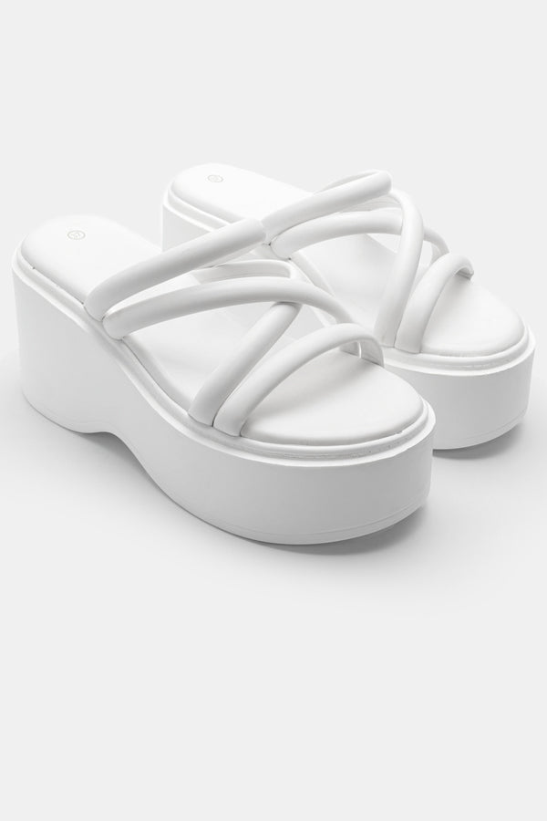 Sandale à plateforme blanche
