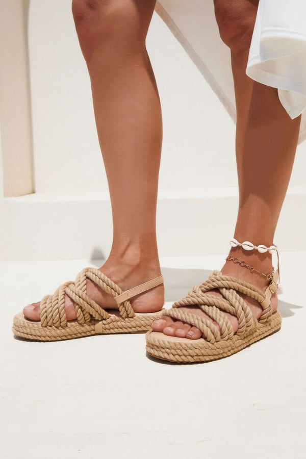 Sandale en corde beige