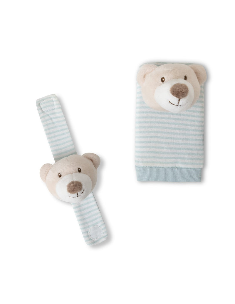 Teddybär-Puppe und Fußrassel-Set