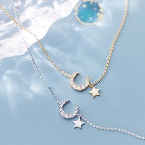 Colgante Luna Estrella Plata 925